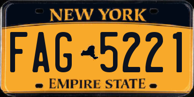 NY license plate FAG5221