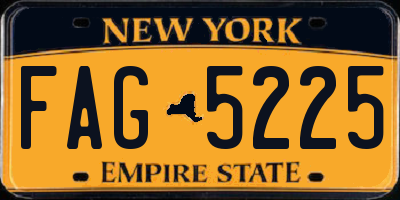 NY license plate FAG5225