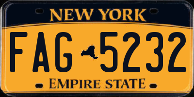NY license plate FAG5232