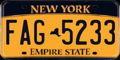 NY license plate FAG5233