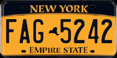 NY license plate FAG5242
