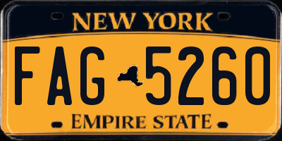 NY license plate FAG5260