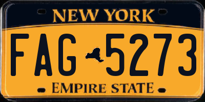NY license plate FAG5273