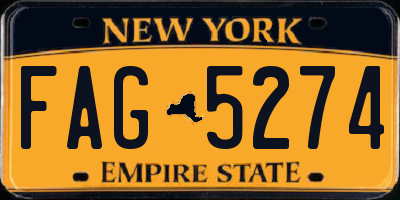 NY license plate FAG5274