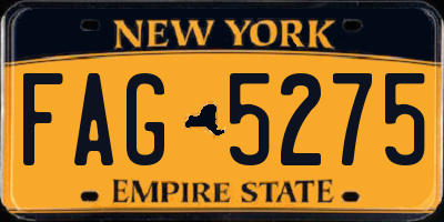 NY license plate FAG5275