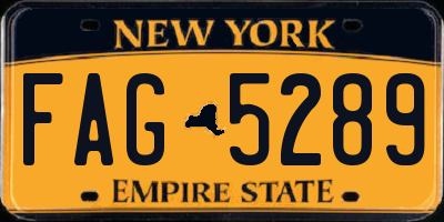 NY license plate FAG5289