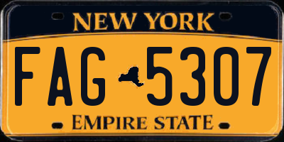 NY license plate FAG5307