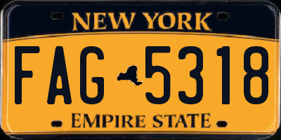 NY license plate FAG5318