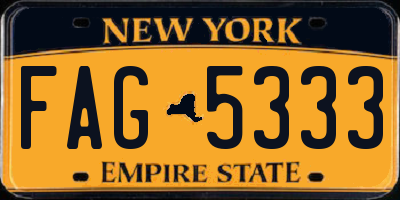 NY license plate FAG5333