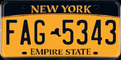 NY license plate FAG5343
