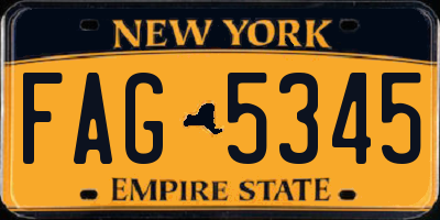 NY license plate FAG5345