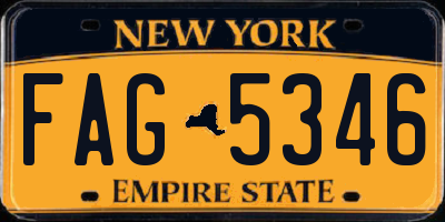NY license plate FAG5346