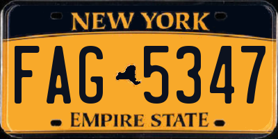 NY license plate FAG5347