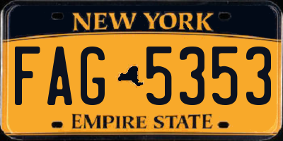 NY license plate FAG5353