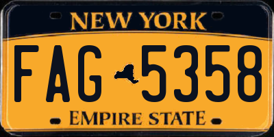 NY license plate FAG5358