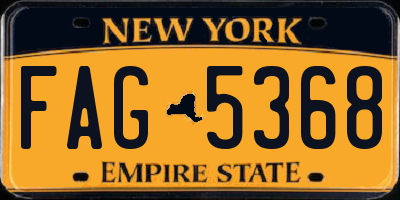 NY license plate FAG5368