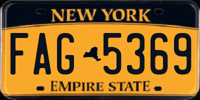 NY license plate FAG5369