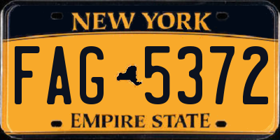 NY license plate FAG5372