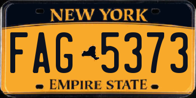 NY license plate FAG5373