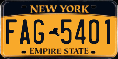 NY license plate FAG5401