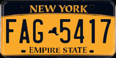 NY license plate FAG5417