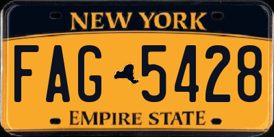 NY license plate FAG5428