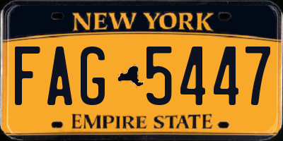 NY license plate FAG5447