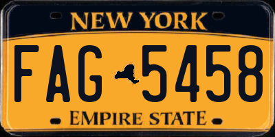 NY license plate FAG5458