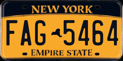 NY license plate FAG5464
