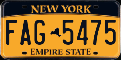 NY license plate FAG5475