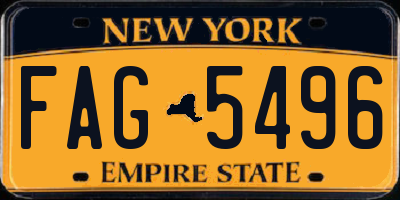 NY license plate FAG5496