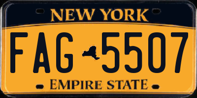 NY license plate FAG5507