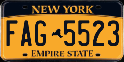 NY license plate FAG5523