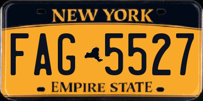 NY license plate FAG5527