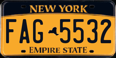 NY license plate FAG5532