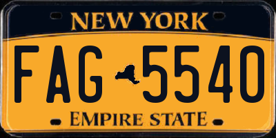 NY license plate FAG5540