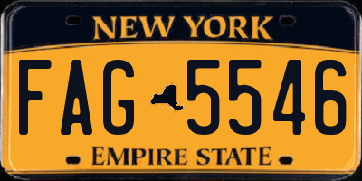 NY license plate FAG5546