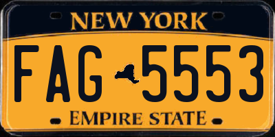 NY license plate FAG5553