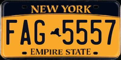 NY license plate FAG5557