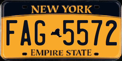 NY license plate FAG5572
