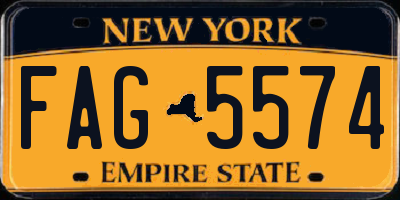 NY license plate FAG5574