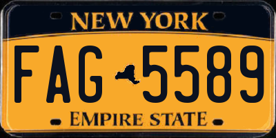 NY license plate FAG5589