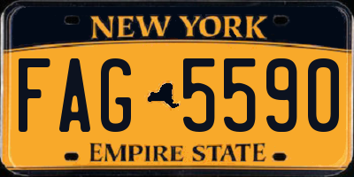 NY license plate FAG5590