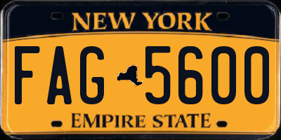 NY license plate FAG5600