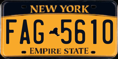 NY license plate FAG5610