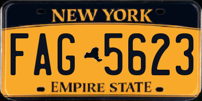 NY license plate FAG5623