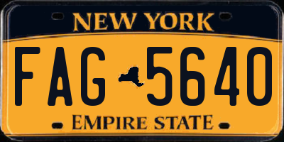 NY license plate FAG5640