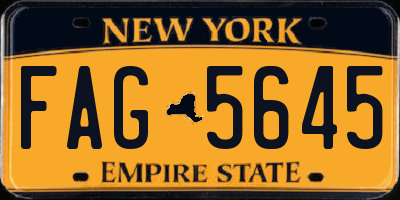 NY license plate FAG5645
