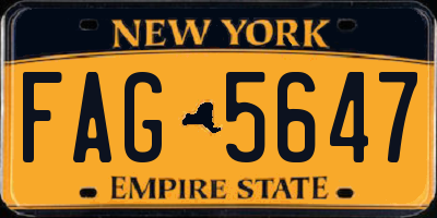NY license plate FAG5647