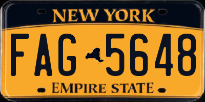 NY license plate FAG5648
